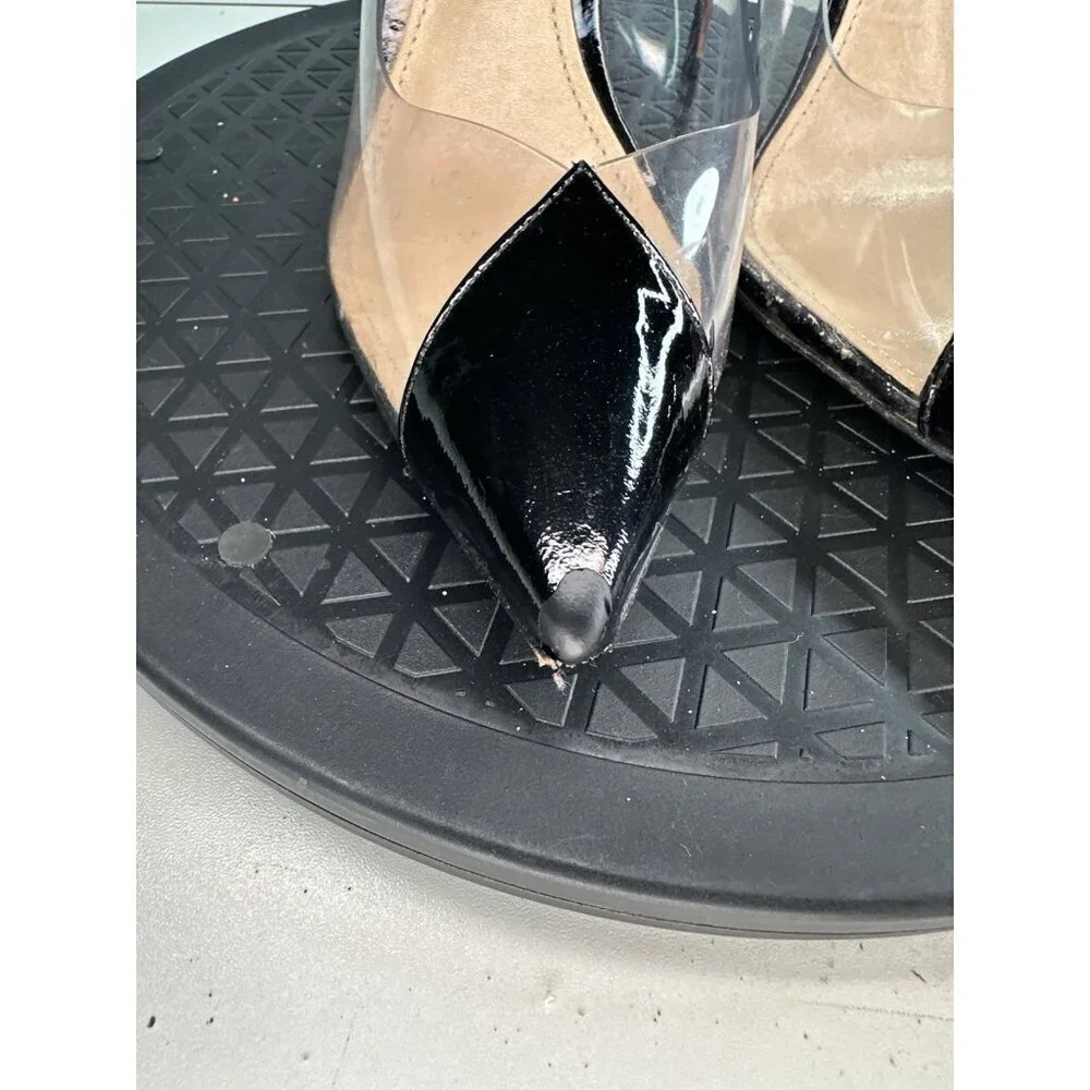 Schutz Cendi High Heel Women Dress Black Clear Pumps Shoes Size 6B